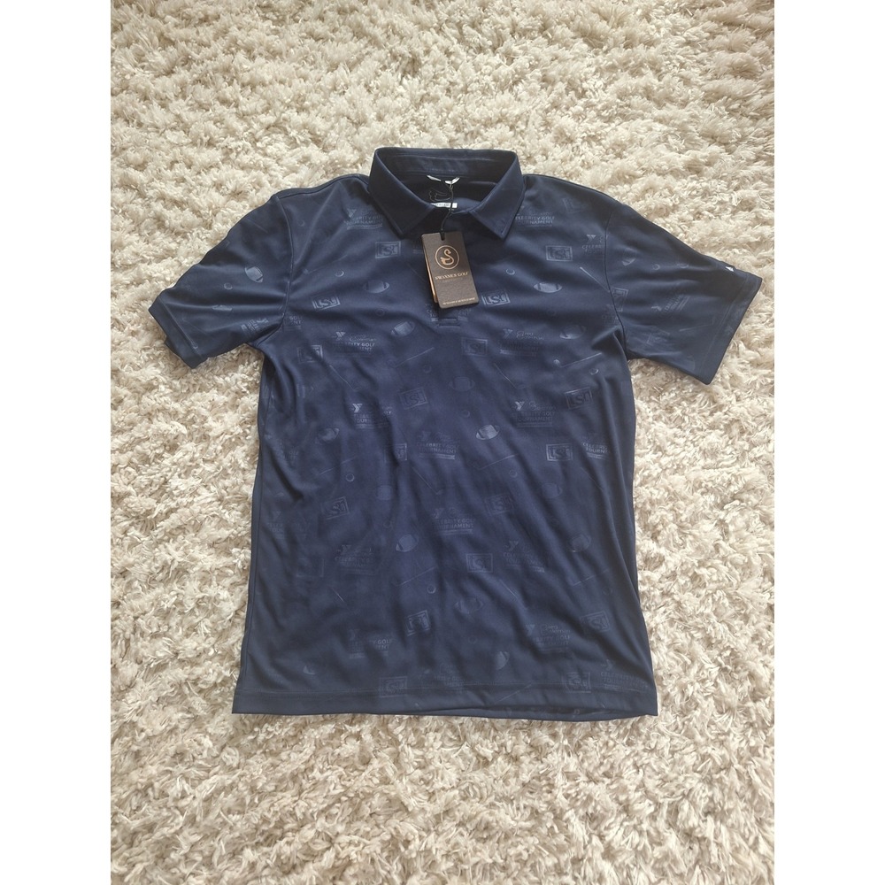YMCA Swannies Golf Mens Size Small Navy Polo Greg Coleman 25th Anniversary